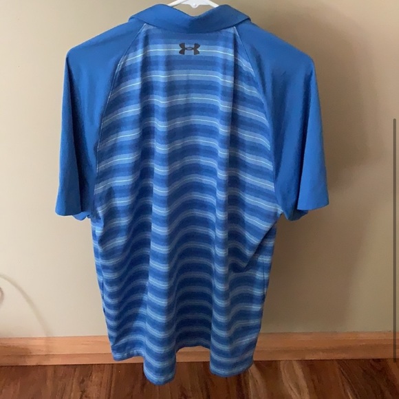 Blue Under Armour Mens Threadborne Boundless Polo - Picture 3 of 4
